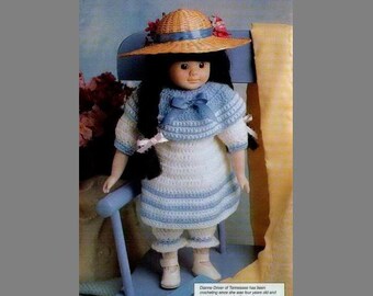 PDF Vintage Crochet Pattern Old Fashioned Middy Girl Doll Instant Digital Download 13"