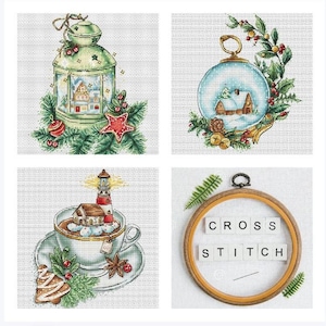 3 PDF Pattern Cross Stitch Christmas Embroidery Instant Digital Download