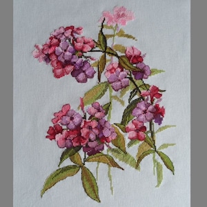 Phlox Bouquet Pattern PDF Flower Cross Stitch Embroidery Instant Digital Download