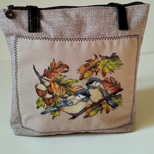 Bird Acorn Pattern PDF Cross Stitch Forest Embroidery Lkacross Instant Digital Download