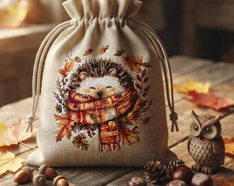 Autumn Hedgehog Cross Stitch Pattern, Cozy Fall Embroidery Chart (PDF)