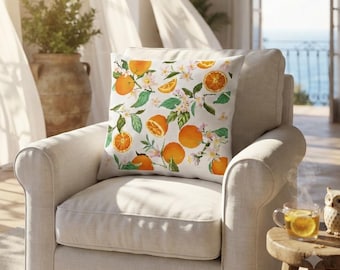 Orange Citrus Botanical Cross Stitch Pattern, Mediterranean Kitchen Decor (PDF Download)