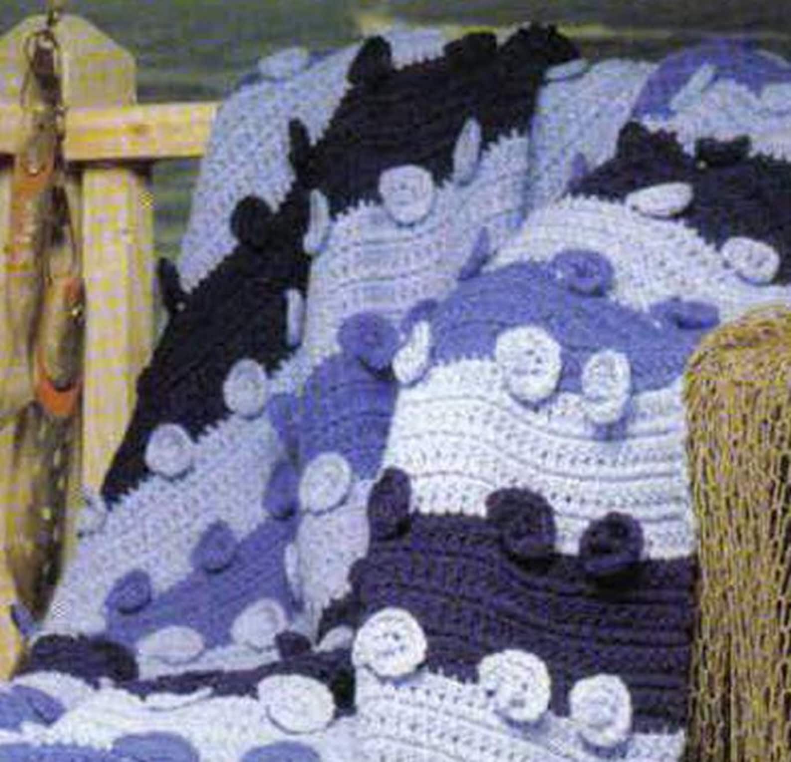 Vintage Crochet Pattern Ocean Waves Afghan Blanket PDF Instant Etsy