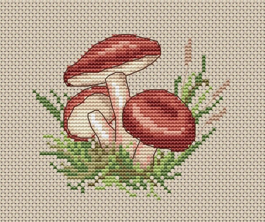 Tovaglia I Funghi da DMC - Schemi Punto Croce - Schemi Punto Croce - Casa Cenina