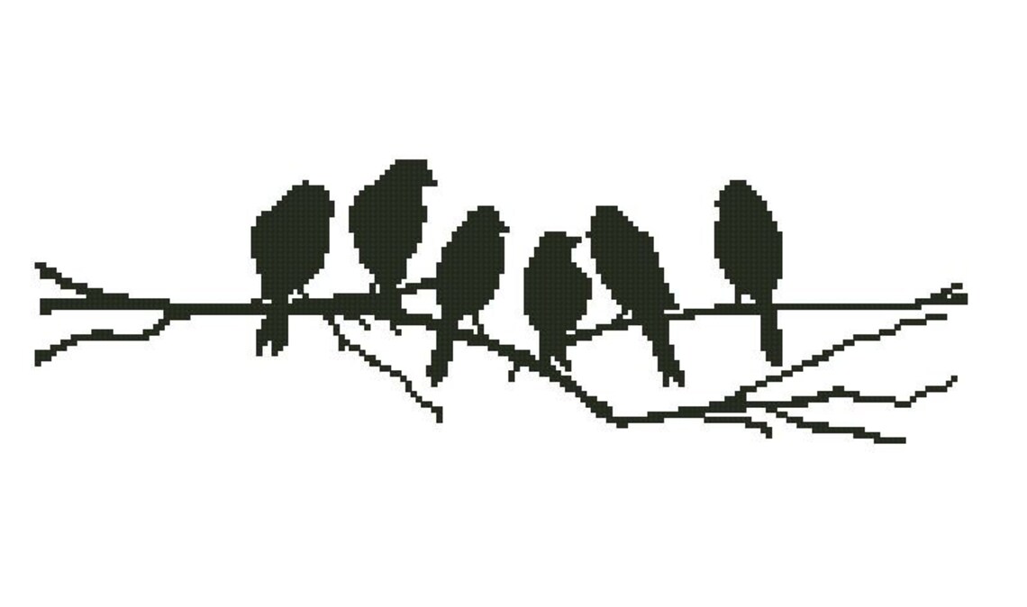 PDF Pattern Little Birds Cross Stitch Embroidery Instant Etsy