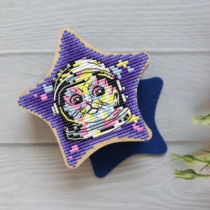 Star Cat Mini Cross Stitch Pattern PDF, Quick and Cute Projects,  Embroidery Instant Digital Download