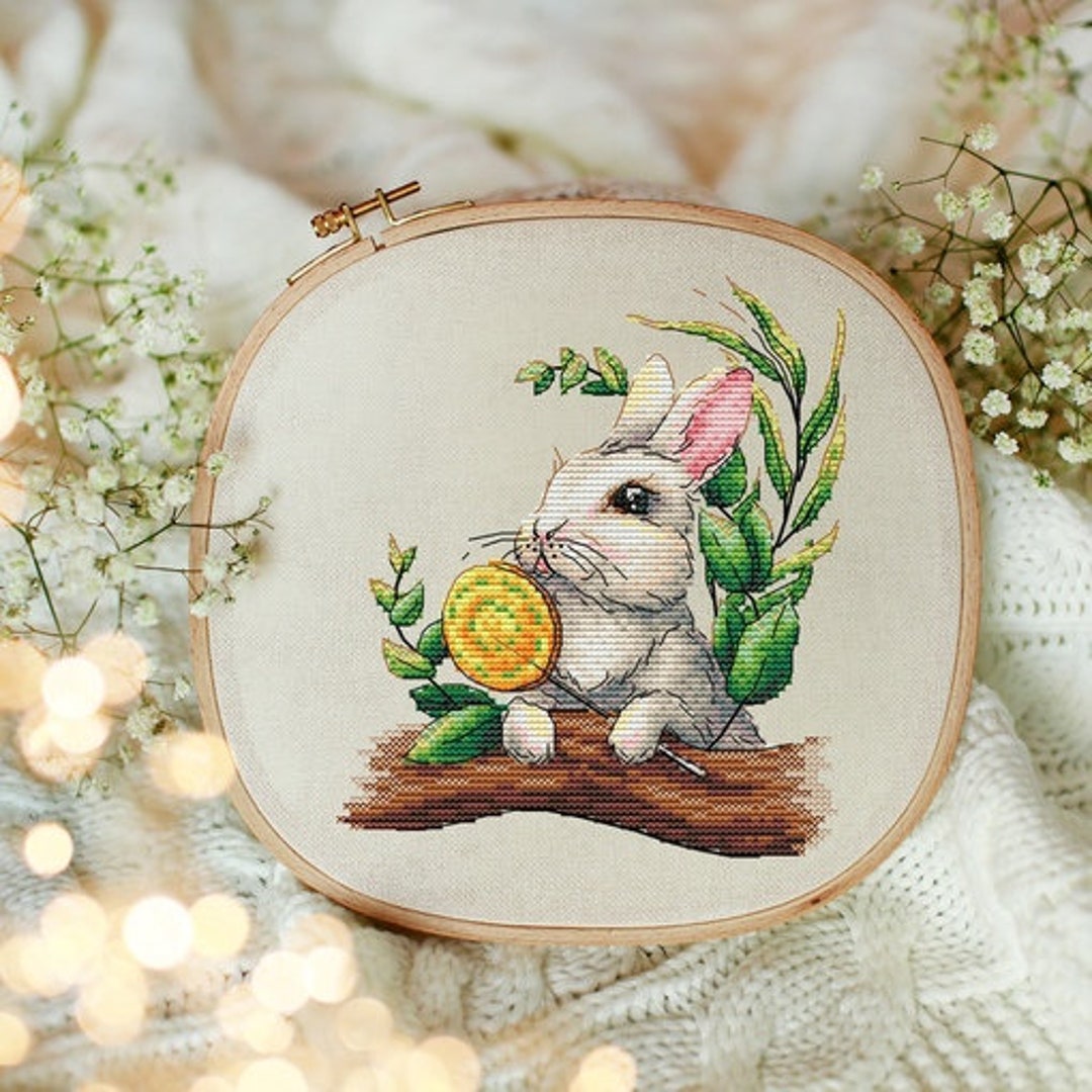 Hare Bunny Rabbit Pattern PDF Cross Stitch Caramel Animal Embroidery ...