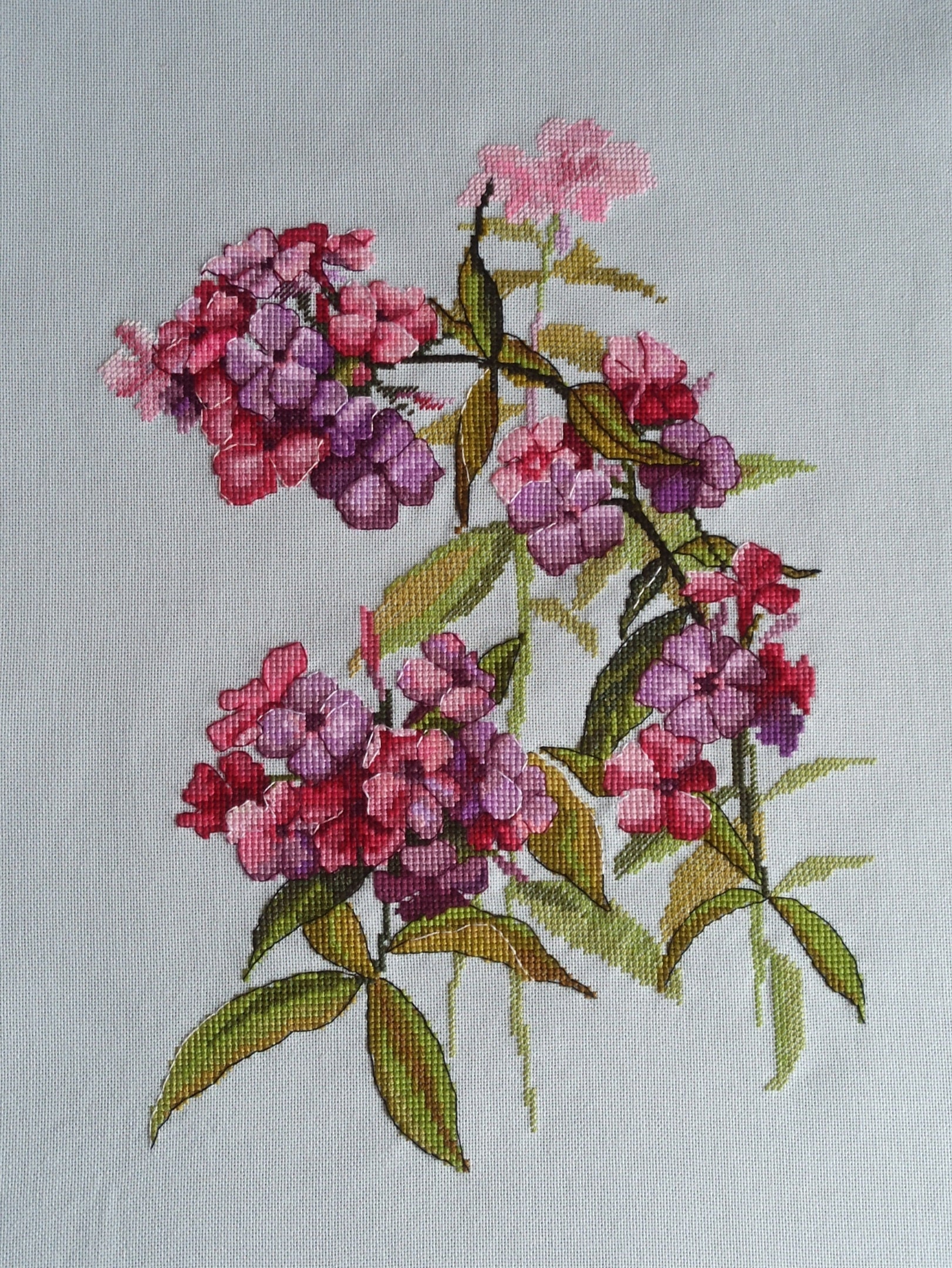 Phlox Bouquet Pattern PDF Flower Cross Stitch Embroidery Instant