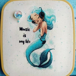 Pattern PDF Cross Stitch Mermaid Fantasy Music Fairy Tale Embroidery Lkacross Instant Digital Download