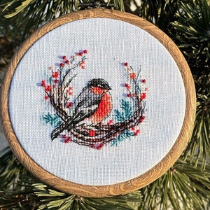 Bullfinch Bird Mini Cross Stitch Pattern PDF, Quick and Cute Projects,  Embroidery Lkacross Instant Digital Download