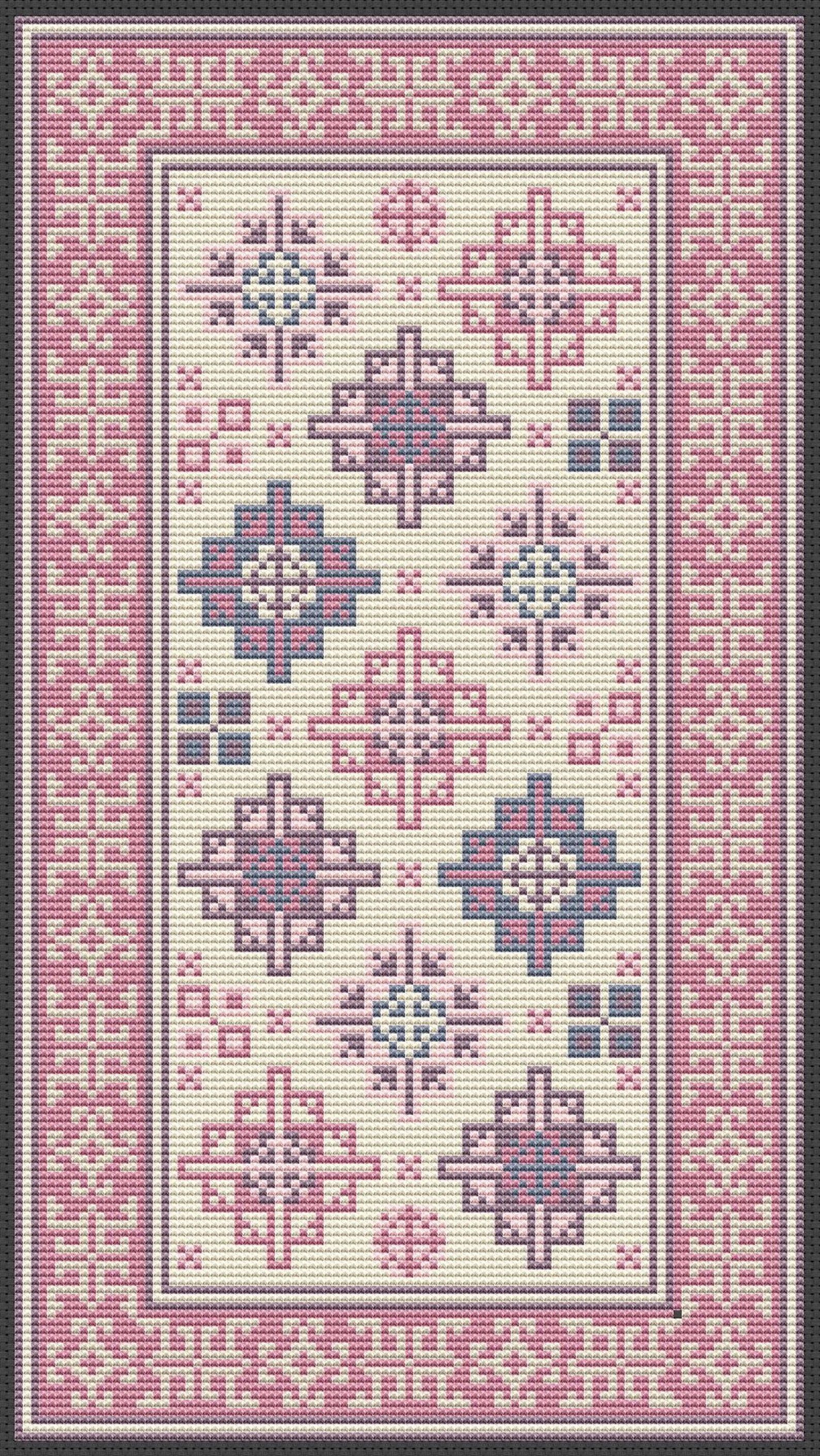 Dollhouse Miniature Rug PDF Vintage Pattern Carpet Cross Stitch ...