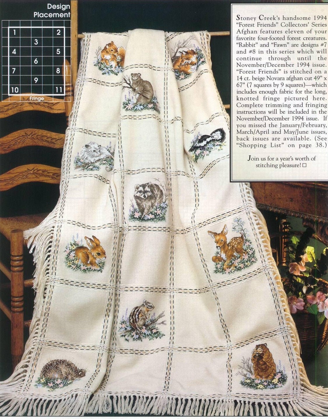 PDF Vintage Cross Stitch Pattern Afghan Blanket Instant | Etsy