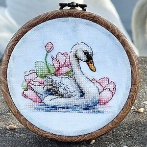 Swan Bird Mini Cross Stitch Pattern PDF, Quick and Cute Projects,  Embroidery Lkacross Instant Digital Download