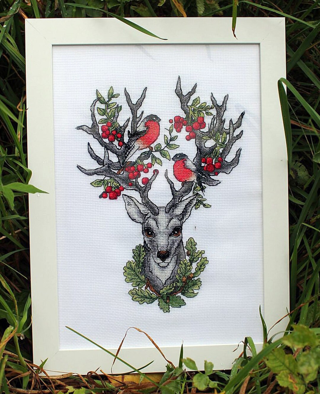 Christmas Deer PDF Pattern Cross Stitch Forest Animal Embroidery ...