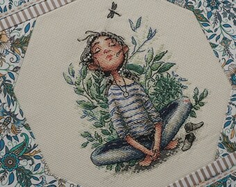 Pattern PDF Cross Stitch Girl Hugge Breathe Embroidery Lkacross Instant Digital Download