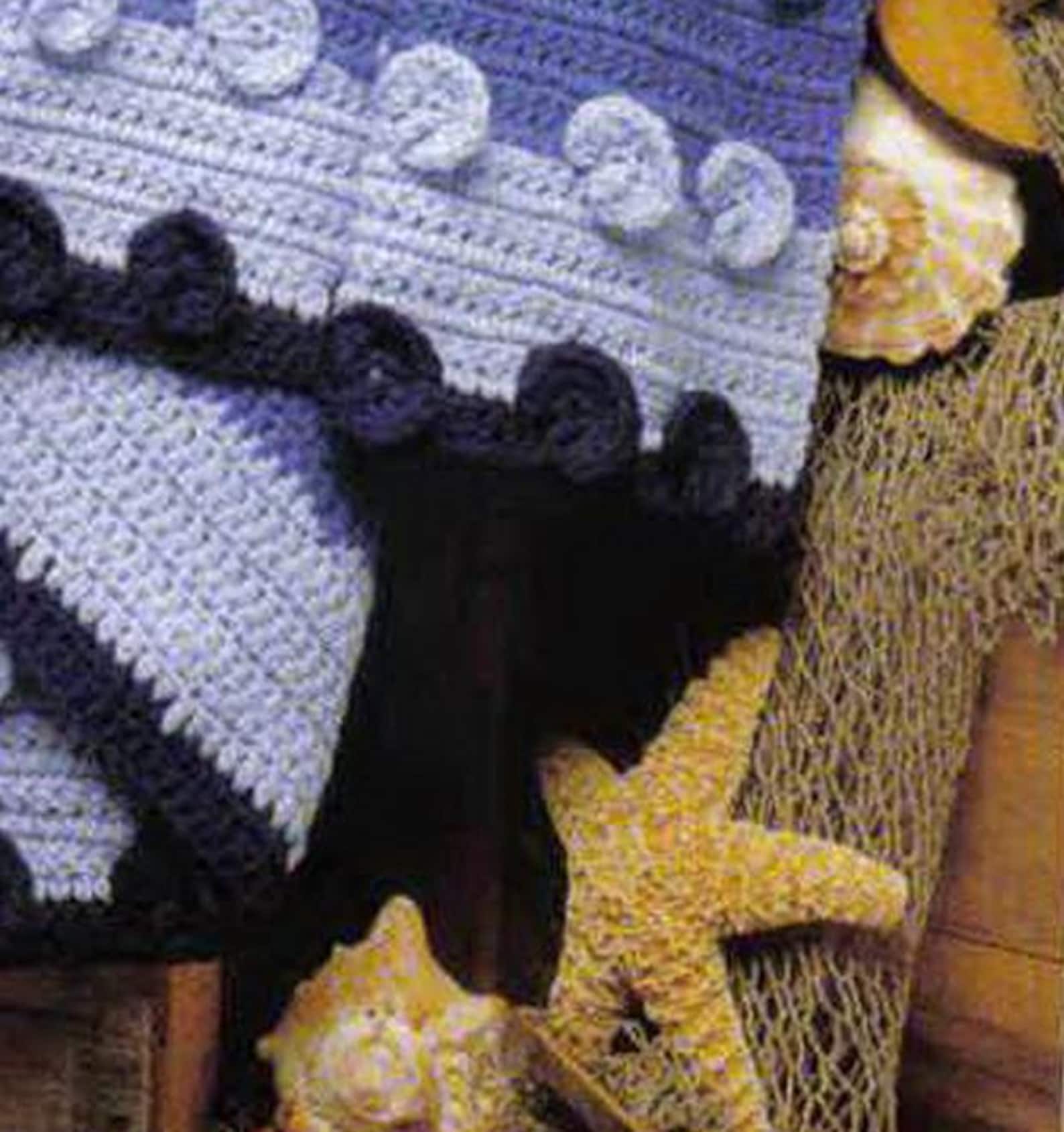 Vintage Crochet Pattern Ocean Waves Afghan Blanket PDF Instant Etsy