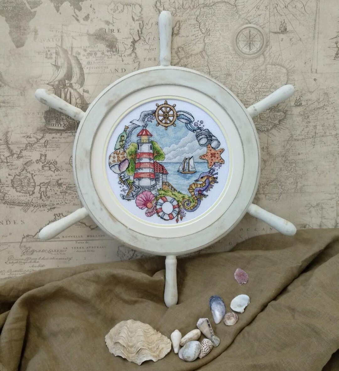 Lighthouse PDF Pattern Cross Stitch Sea Nature Embroidery Instant ...