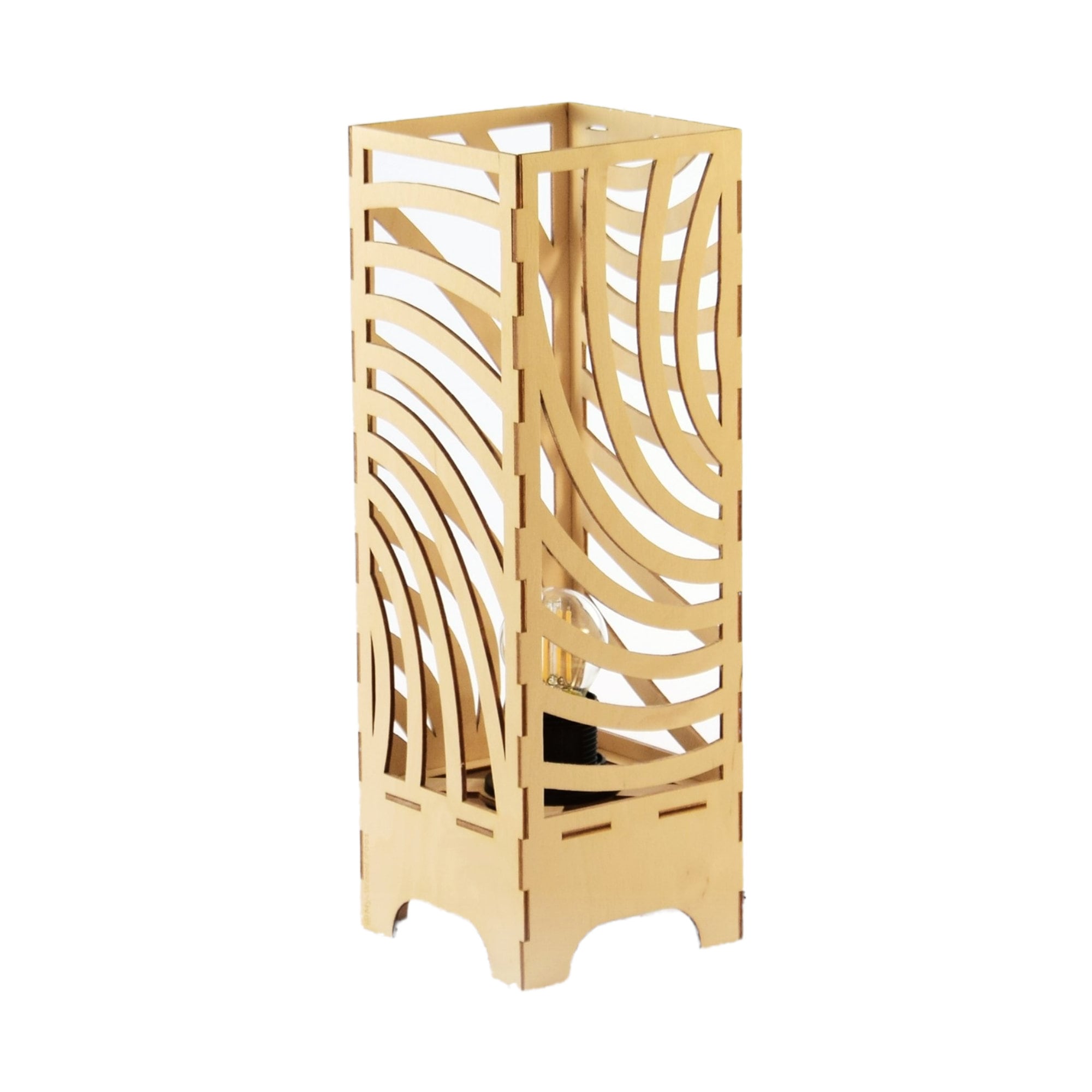 Lampe de Salon/Lampe Chevet Luminaire Bois - Câble Noir ou Blanc Savic