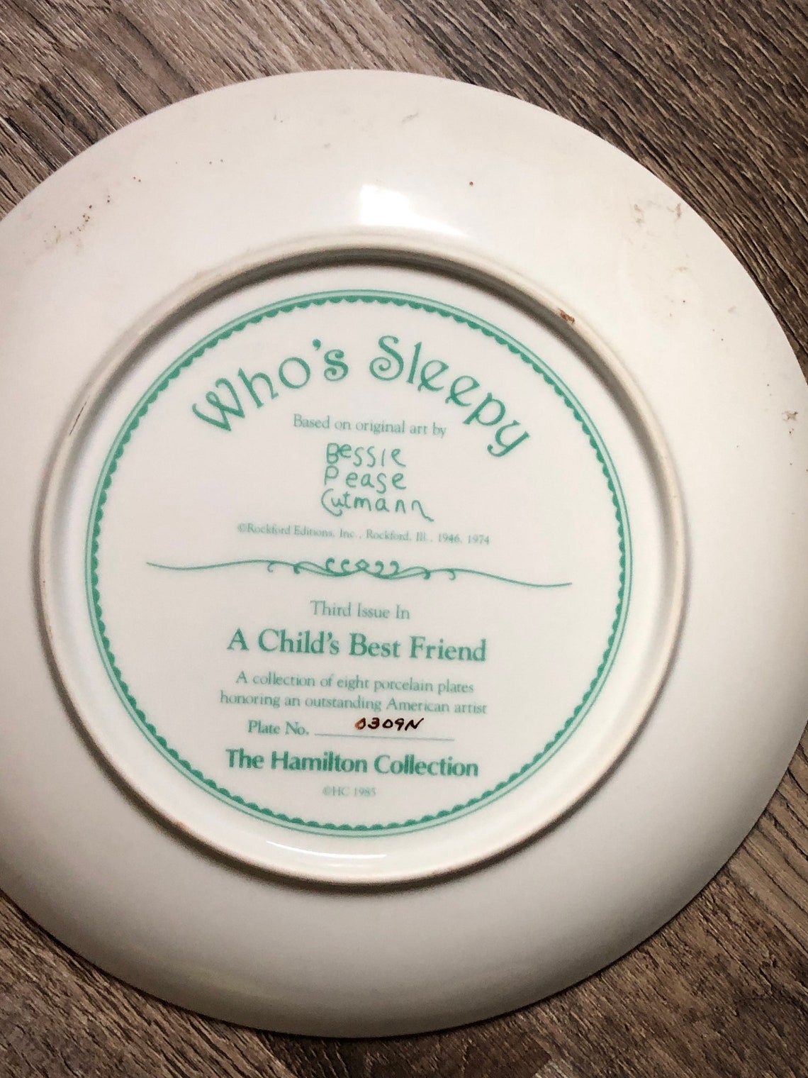 The Hamilton Collection plate Who's Sleepy 3rd Etsy