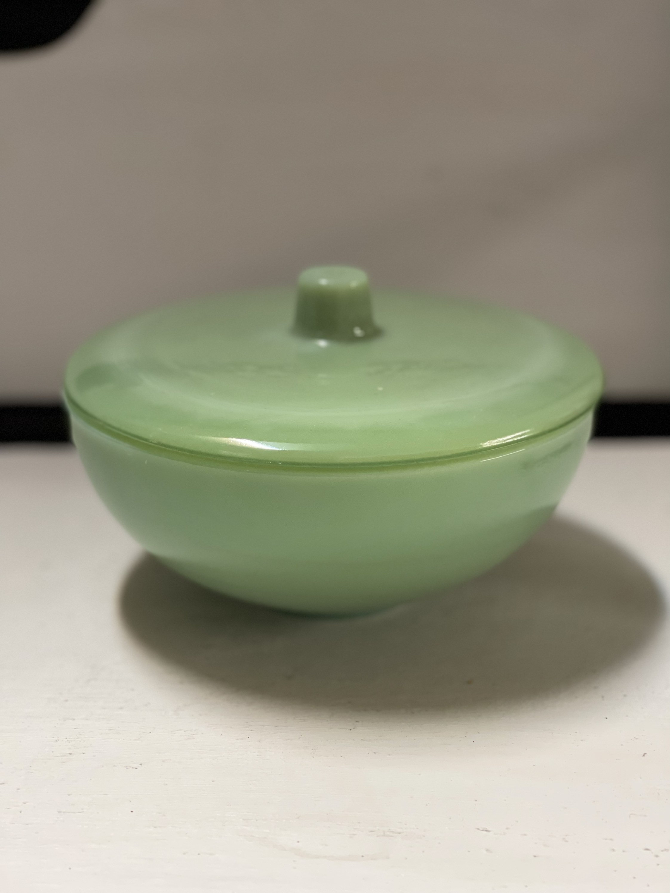 Vintage green jadeite candy dish with lid Etsy