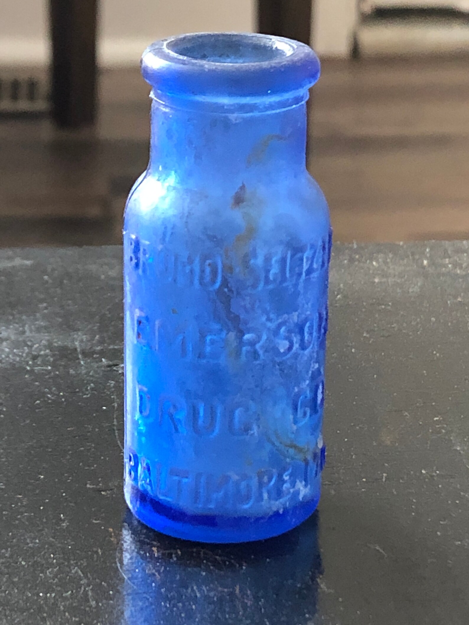 Vintage Bromoseltzer emerson drug co small blue glass bottle Etsy