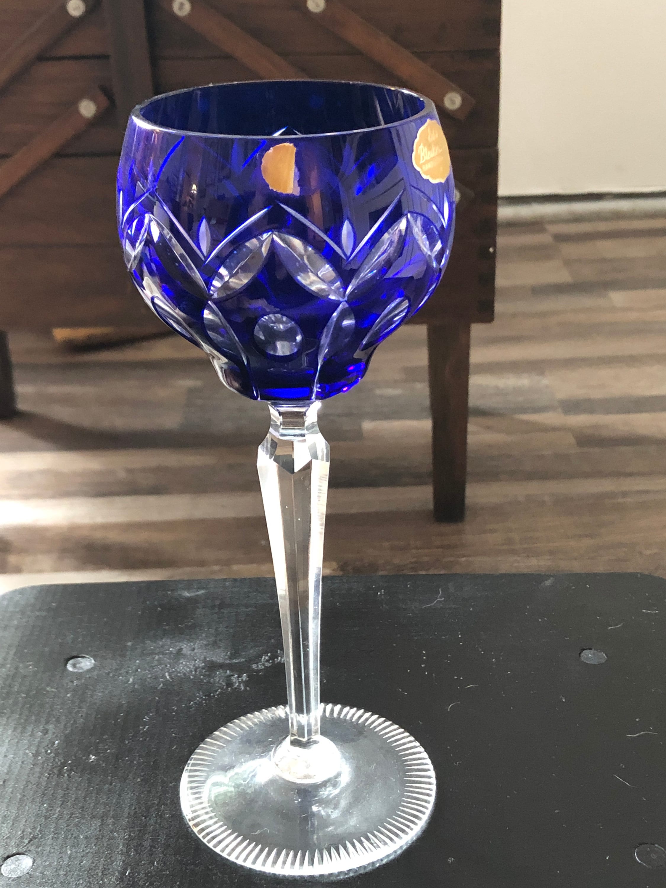 Czech Bohemia Antique 100 lead CRYSTAL Goblet UNIQUE pattern Etsy