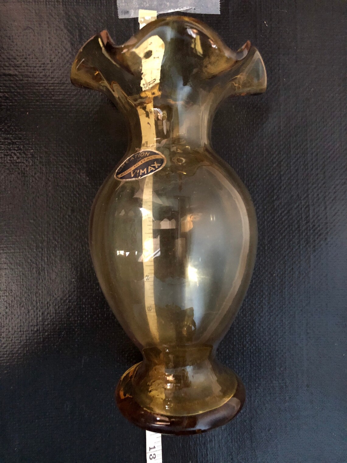 Vintage Amber Colored Vase From the 1960s Made in Italy Vimax Etsy