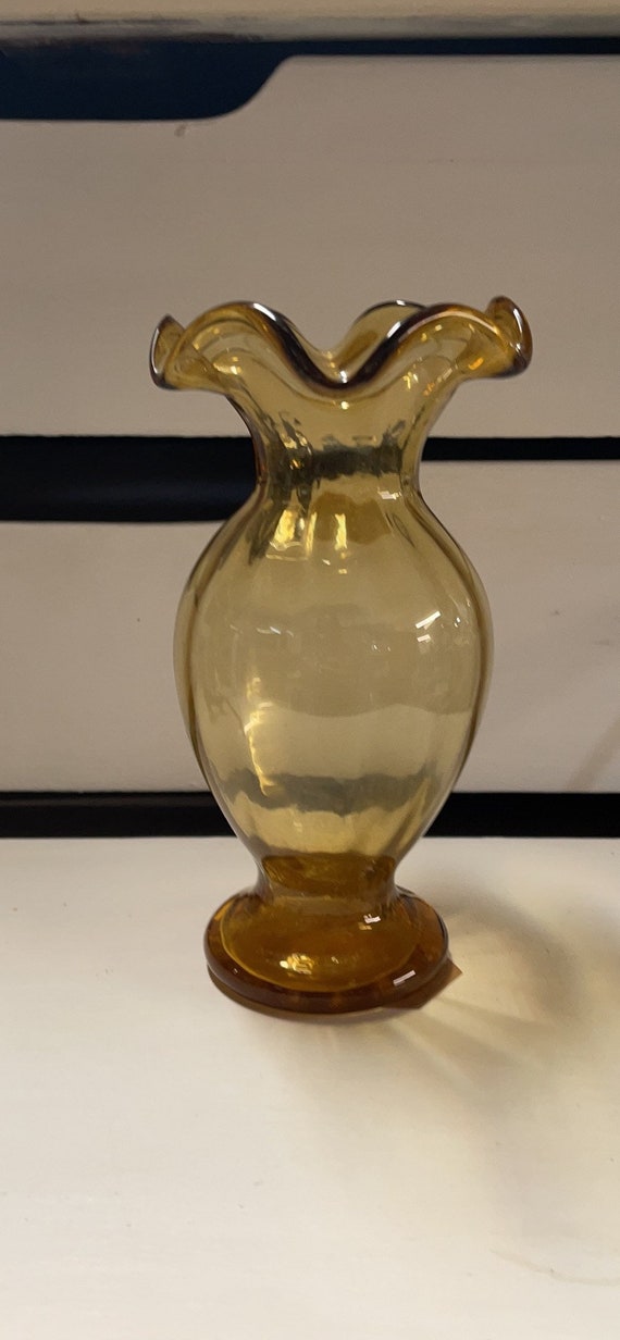 Vintage Amber Colored Vase From the 1960s Made in Italy Vimax Etsy