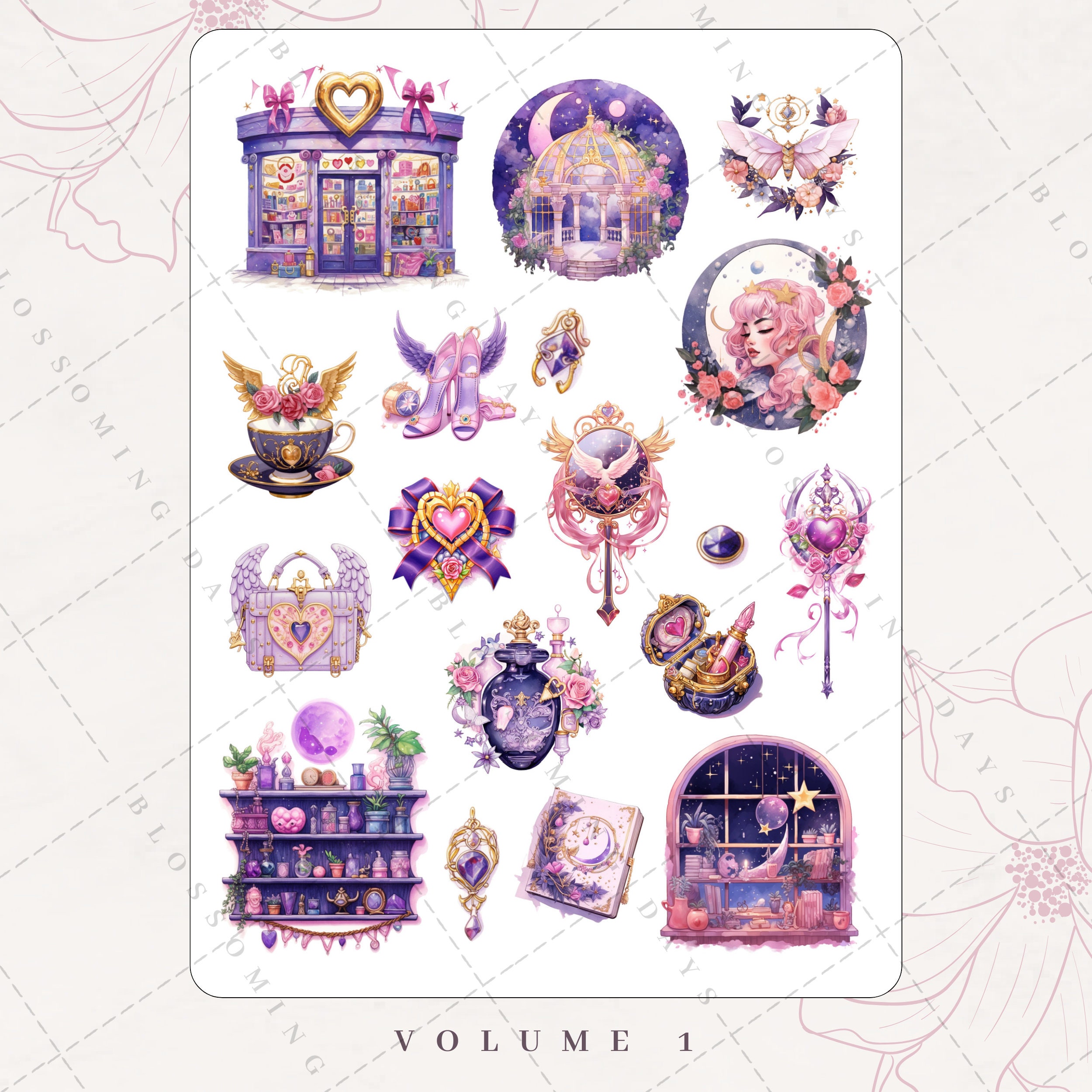 Enchanted Lunar Library Moon Magic Whimsical Sailor Kawaii Wand Moon ...