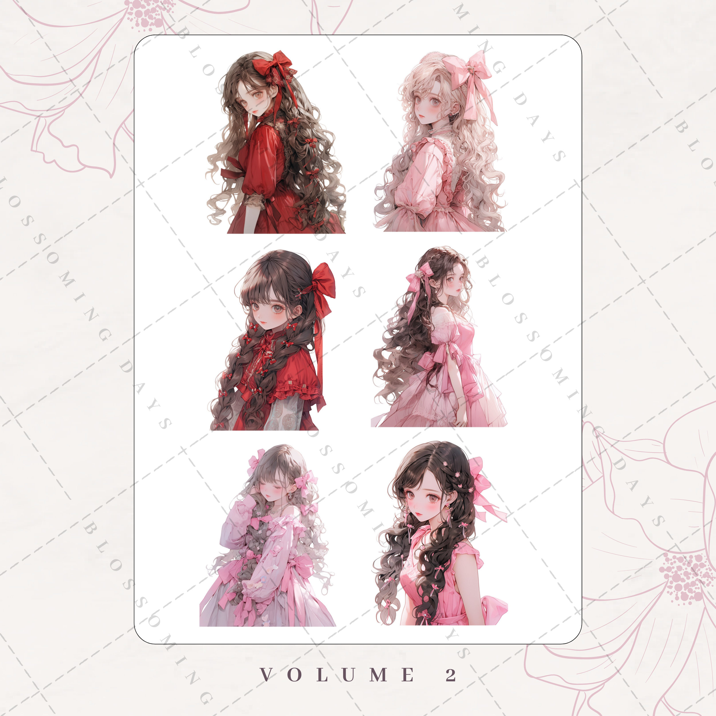 Pink Ribbon Manwha Kawaii Manga Anime Girl, Lolita Doll, Ribbon, Frill, Manhwa Decorative ...