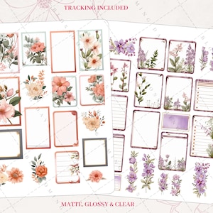 Decorative Frames and Single Floral Aesthetic Journal Journaling Bujo Bullet Stationary Craft Note Taking Scrapbook Planner Sticker Sheet