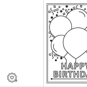 PRINTABLE Colour-in Birthday Card | Children's DIY Happy Birthday ...