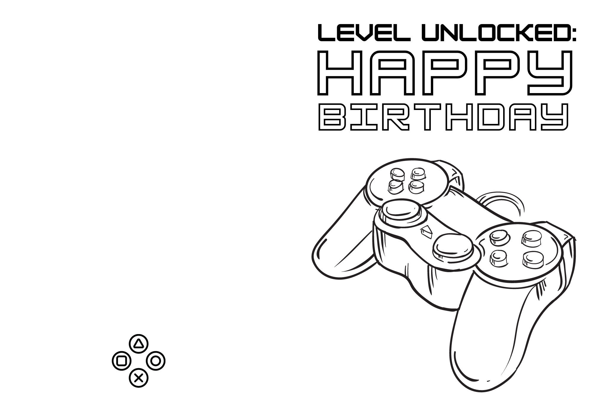 Print Colorin Gaming Birthday Card Children's Control Birthday