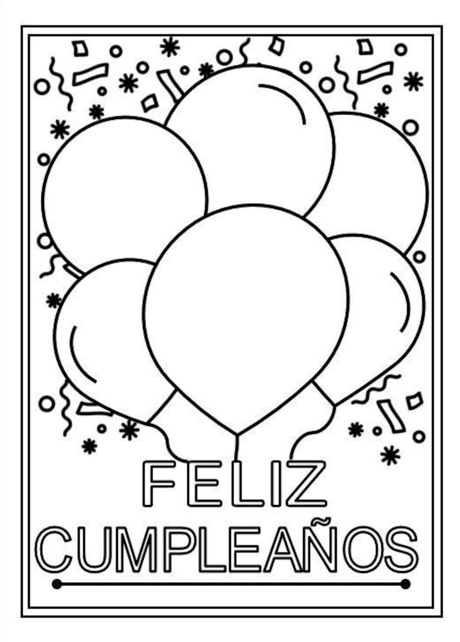 PRINTABLE Colour in Feliz Cumplea os - Il 1588xN.3758840655 M506