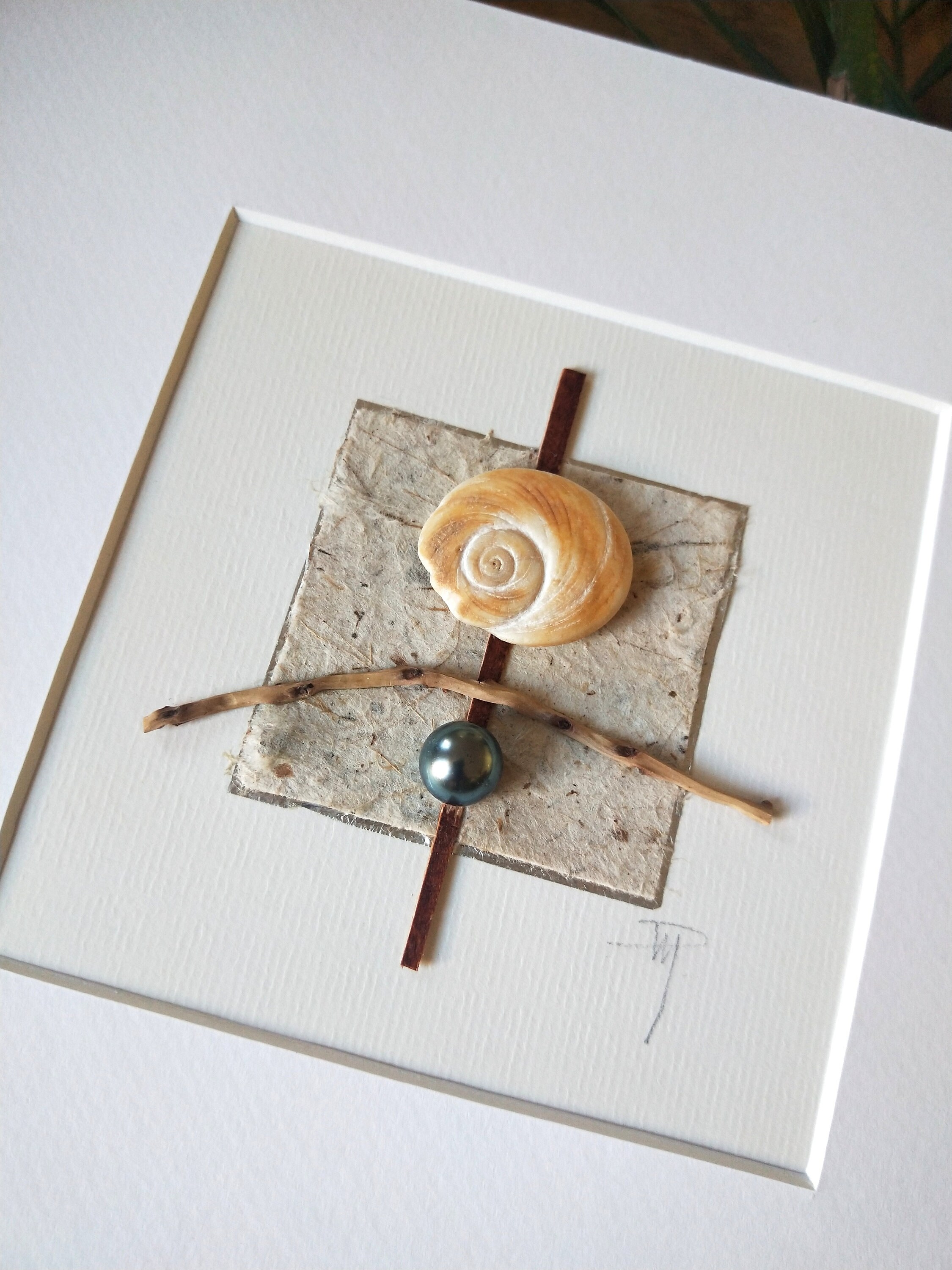 Cadre Nature et Perle Noire Artisanal