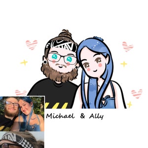 Couple Portrait/Custom Gift /Custom Drawing Portrait/ Custom Portrait From Photo/Custom digital portrait/ Less/Realistic cartoon portrait
