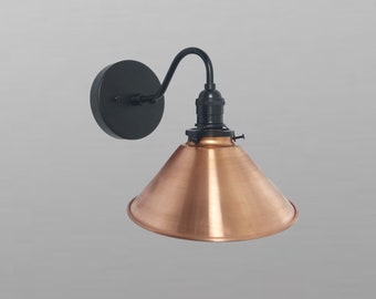 Copper Wall Sconce - 8" Copper shade - Solid copper - Wall light - Industrial light - light fixture