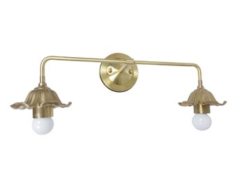 Brass Flower Vanity Light-Sculptural Wall Light-Brass Light-Decorative Bedroom Lighting-Kitchen Wall Light Fixture-Wall sconce