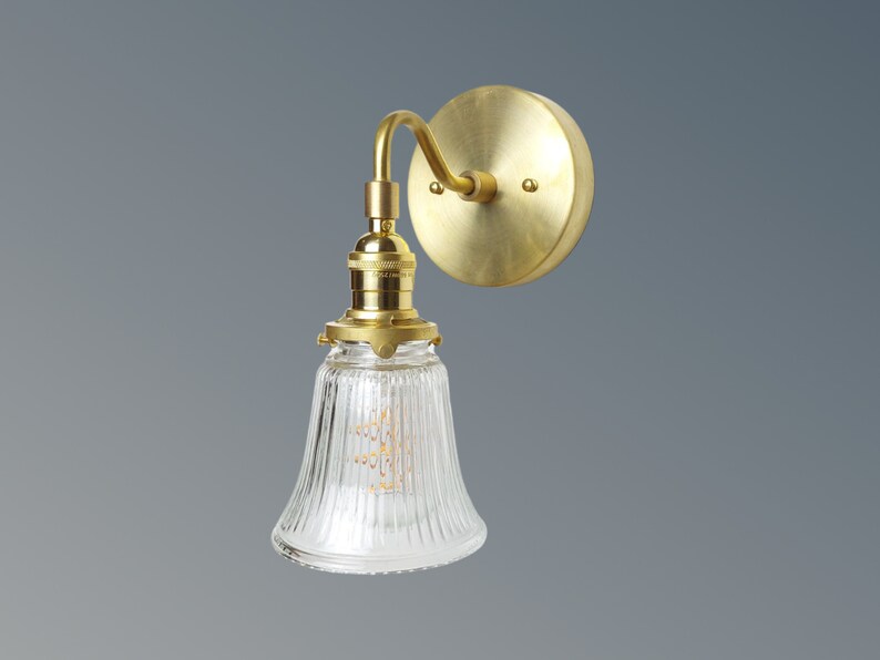 Vintage Gooseneck Brass Vanity Wall Sconce Light Fixture With Etsy