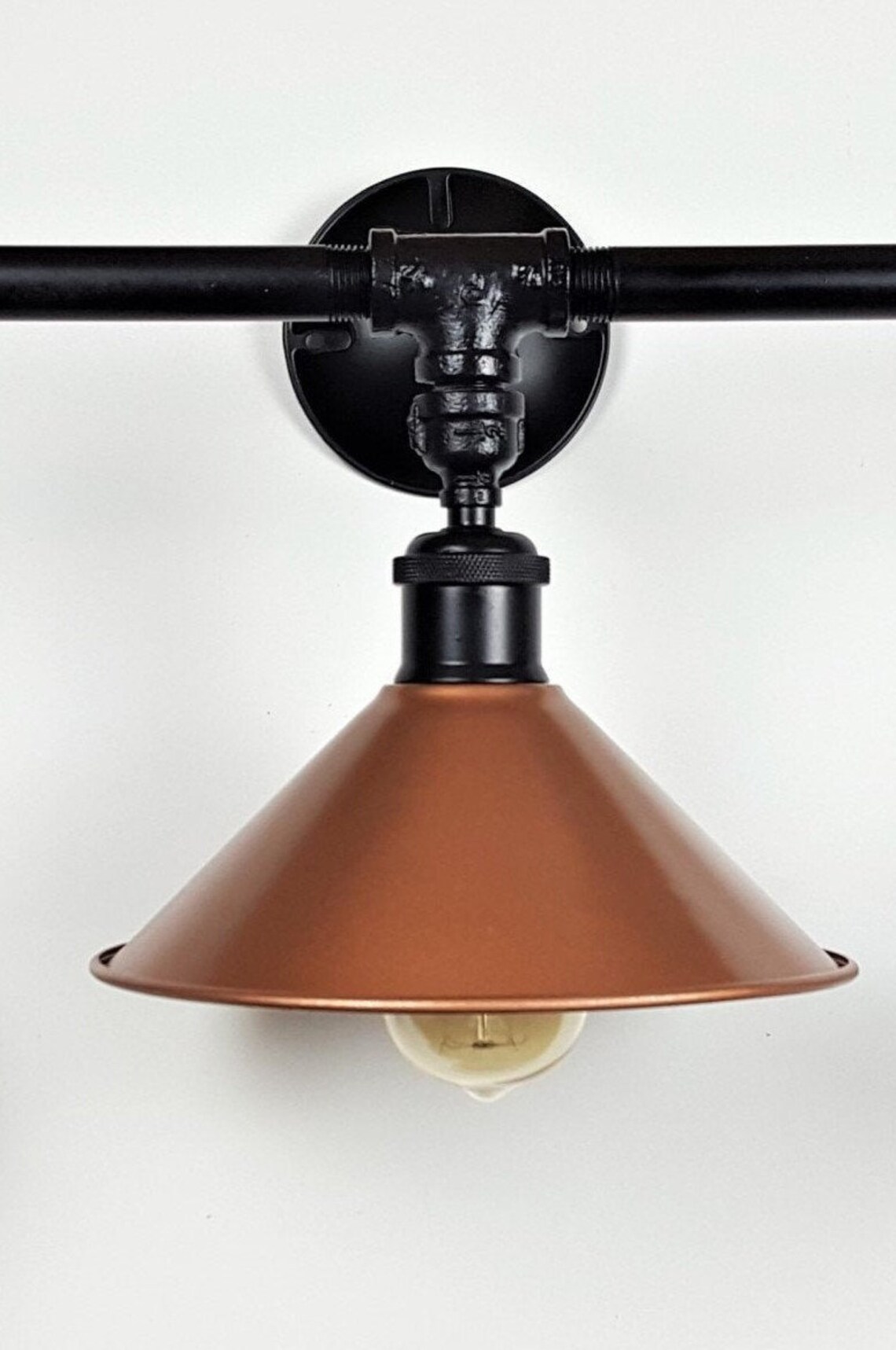 Vanity Light With 3 Copper Shades Hammered Copper Lights Etsy