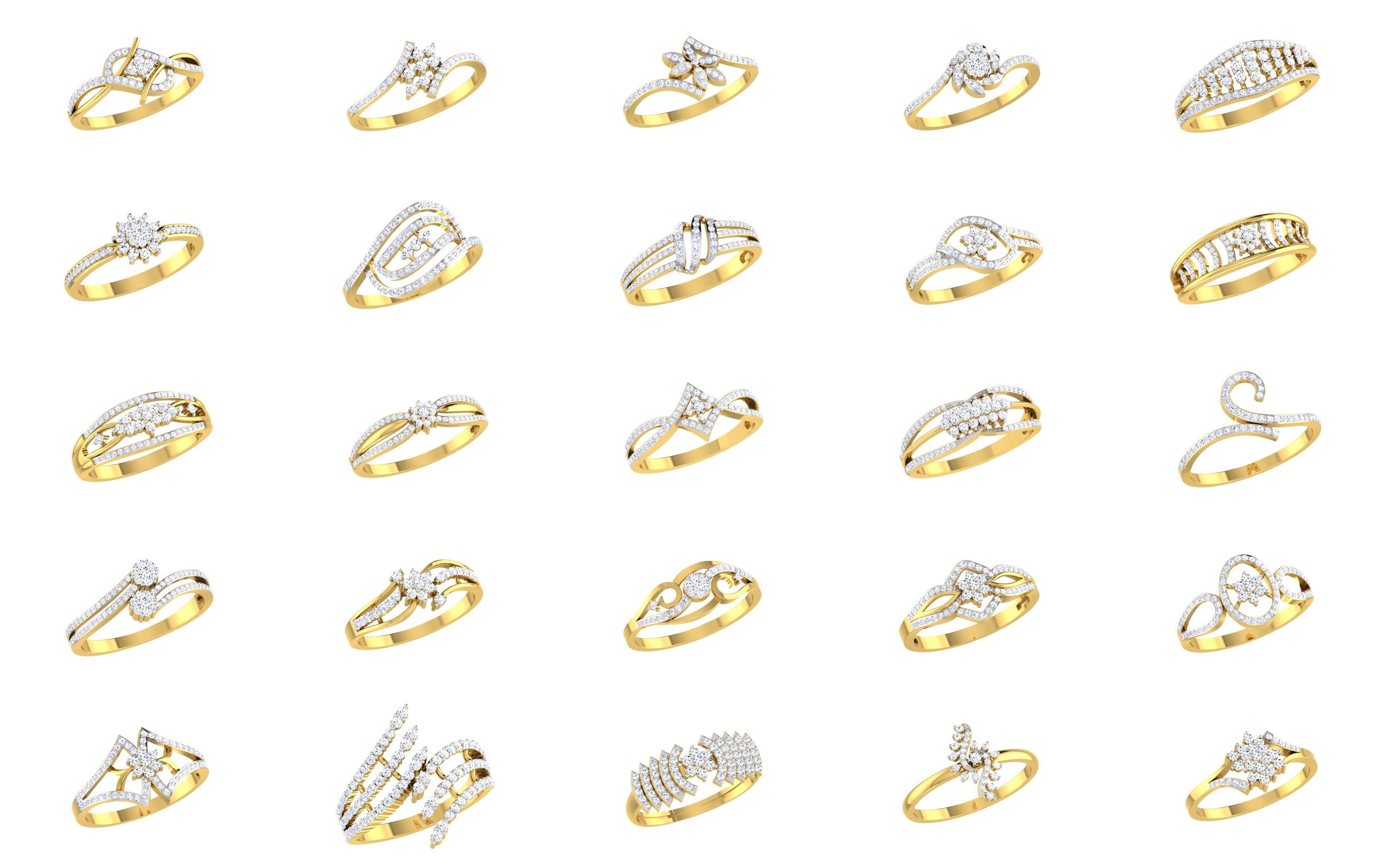 Stasis Model Rings 100 Pcs, 3D STL Model Jewelry Ring Pack, Luxury Ring Models for 3D ...