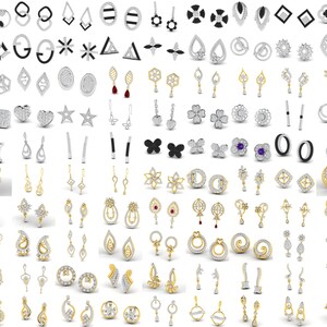 2100 Pcs 3dm File Earring Pack, Earrings Jewelry Set Collection Pack image 2