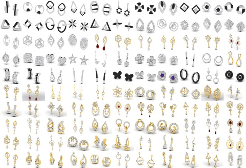 2100 Pcs 3dm File Earring Pack, Earrings Jewelry Set Collection Pack image 2