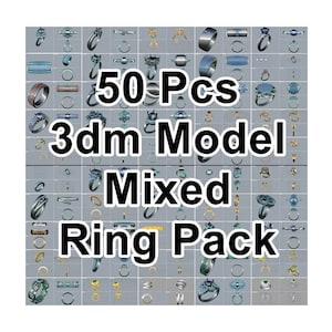 50 Pcs 3dm Model Man and Women Mixed Rings