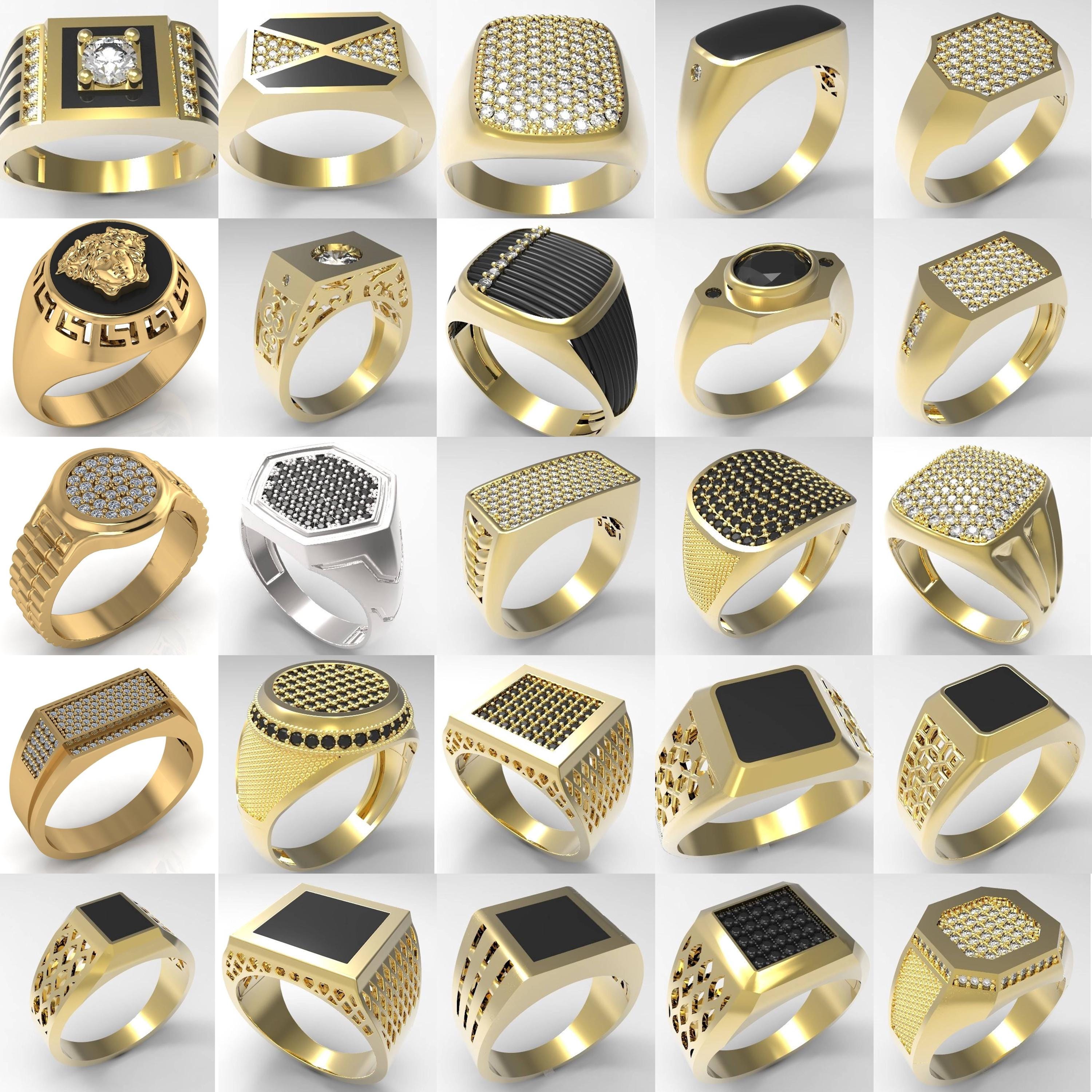 Stasis Model Rings 54 Pcs, 3D STL Model Jewelry Ring Pack, Luxury Ring Models for 3D ...