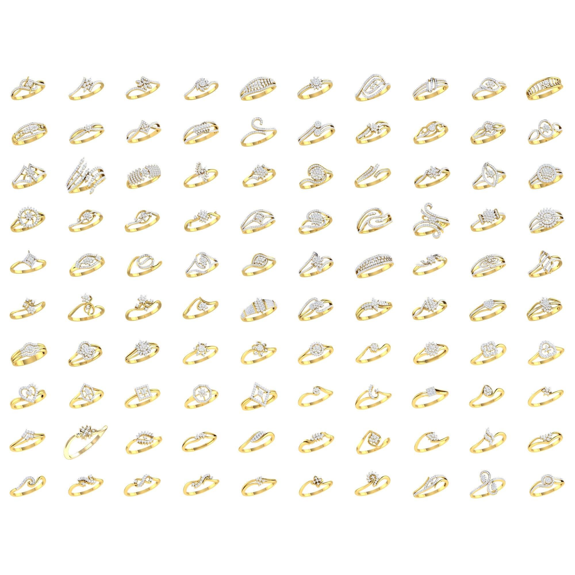 Stasis Model Rings 100 Pcs, 3D STL Model Jewelry Ring Pack, Luxury Ring Models for 3D ...