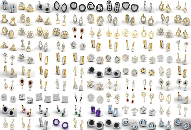 2100 Pcs 3dm File Earring Pack, Earrings Jewelry Set Collection Pack image 6