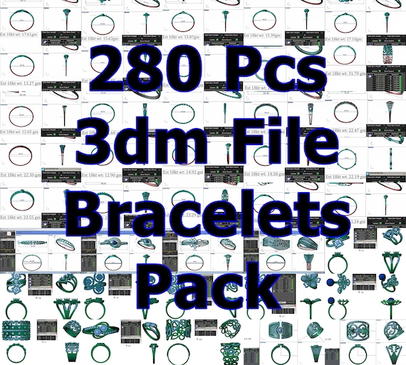 280 Pcs 3dm File Bracelets Pack, Jewellery Set Collection Pack