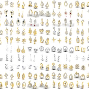 2100 Pcs 3dm File Earring Pack, Earrings Jewelry Set Collection Pack image 3