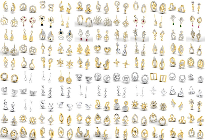 2100 Pcs 3dm File Earring Pack, Earrings Jewelry Set Collection Pack image 3